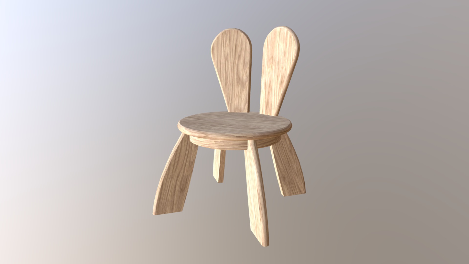3D model Kid wooden chair - This is a 3D model of the Kid wooden chair. The 3D model is about a chair made of wood.