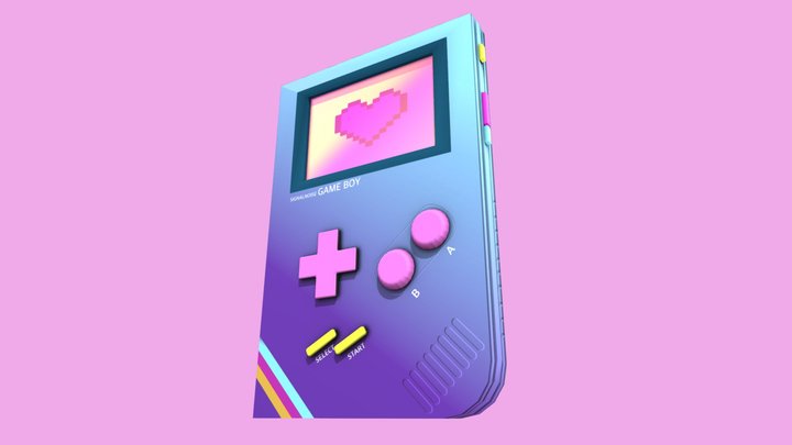 Game Boy Retro 3D Model