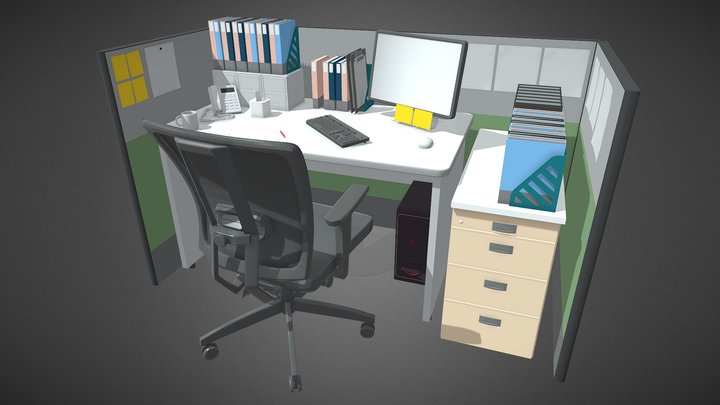 Office Desk 3D Model