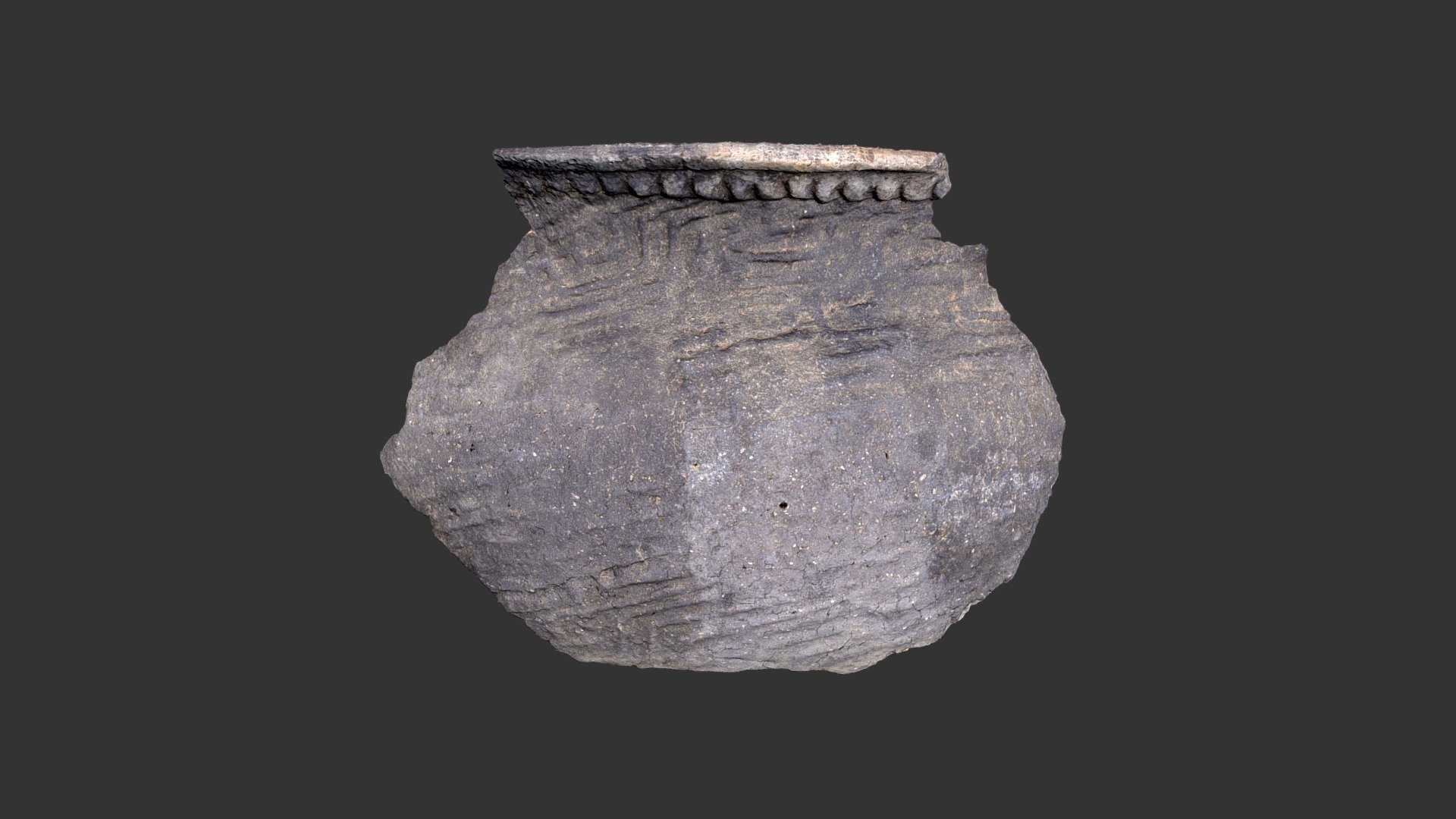Qualla Complicated Stamped Jar Rim (2156p20)