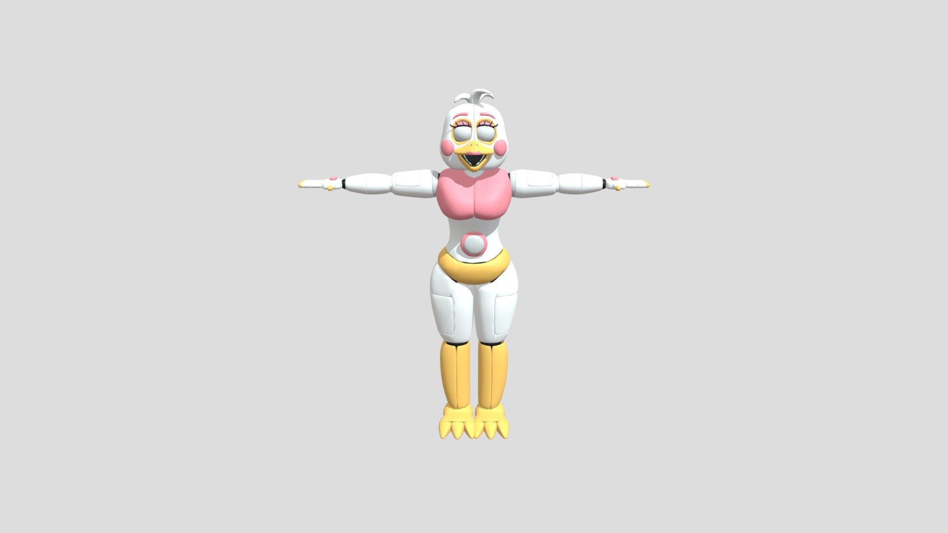 UCN Funtime Chica Lo-poly - Download Free 3D model by Cade [e0fccec] -  Sketchfab