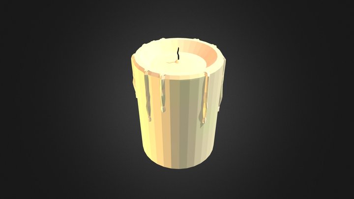 Low Poly Candle 3D Model