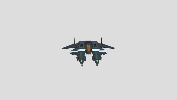 Low Space Ship 3D Model