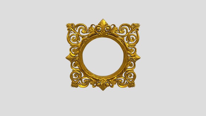 Golden Flourish Frame 3D Model