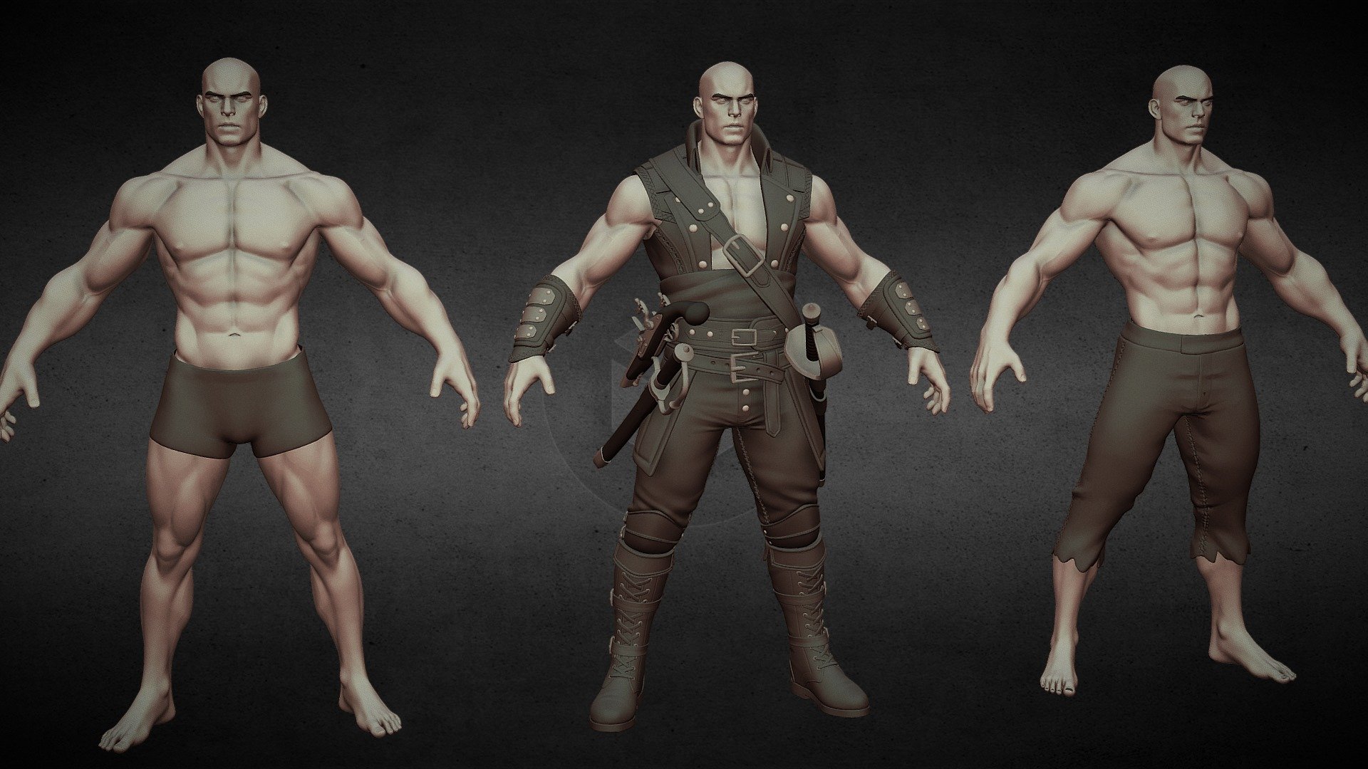 Male Basemesh Pirate Character - 3D model by Mer3D (@meralmustafova88 ...