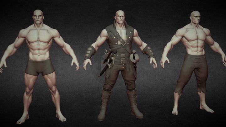 Male Basemesh Pirate Character 3D Model
