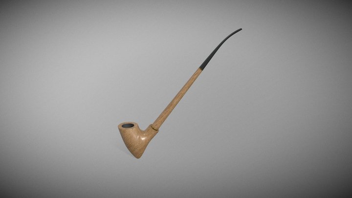 Classic Wooden Pipe 3D Model