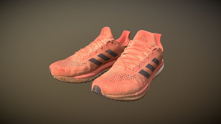 Red sport running shoes 3D Model
