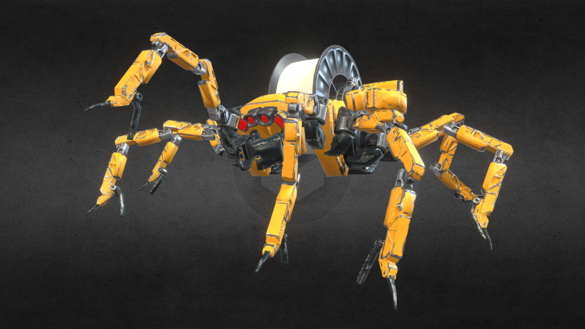 3D model Mechanical Spider - This is a 3D model of the Mechanical Spider. The 3D model is about a toy robot on a black surface.