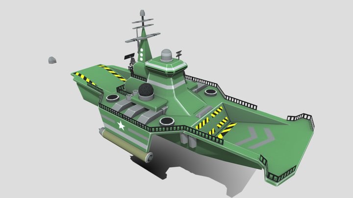 RA3 concept Aircraft Carrier Remastered 3D Model