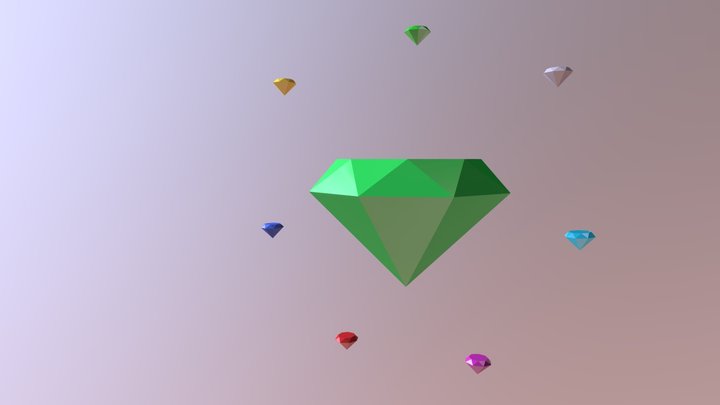 The 8 Blender Emeralds 3D Model