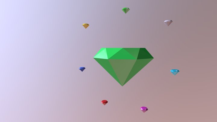 The 8 Blender Emeralds 3D Model