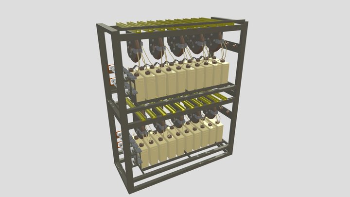 Rack Capacitors (Capacitor bank) 3D Model