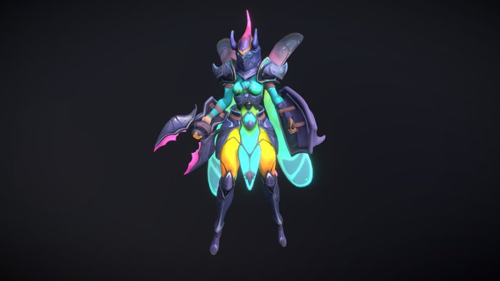 Flower Born - Female Warrior 3D Model