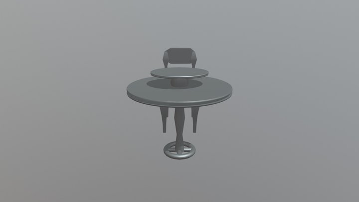 Chair And Table 3D Model