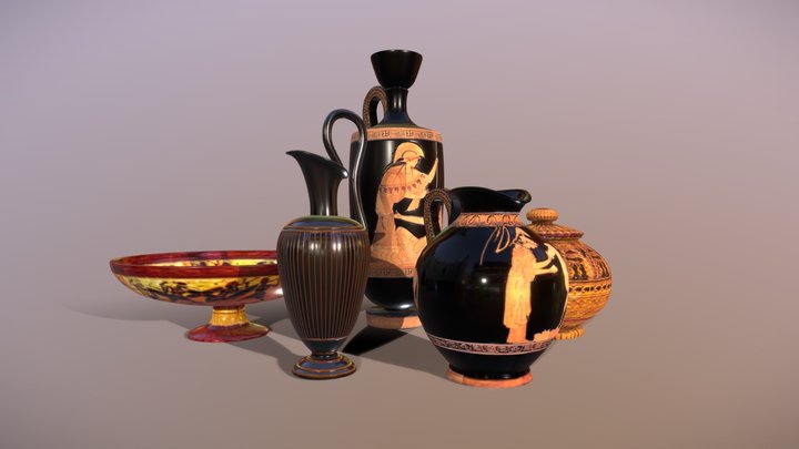 Greek Amphoras_Set 02 3D Model