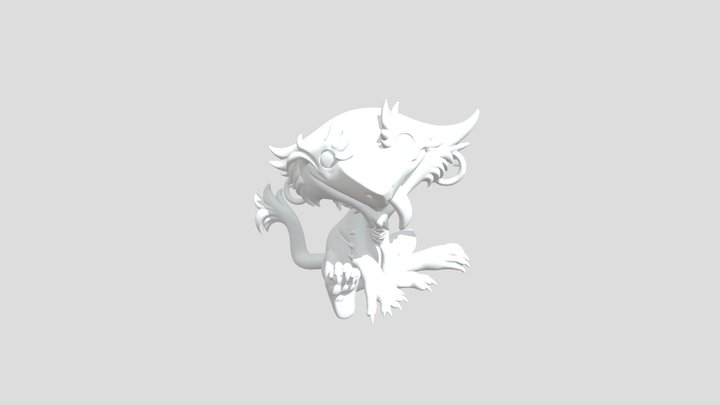 chibi sergal species. YUREE renoviol 3D Model