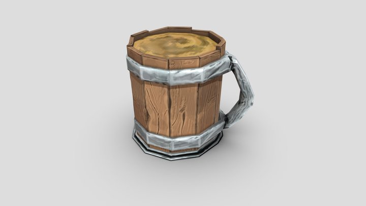 a mug of beer - low poly
