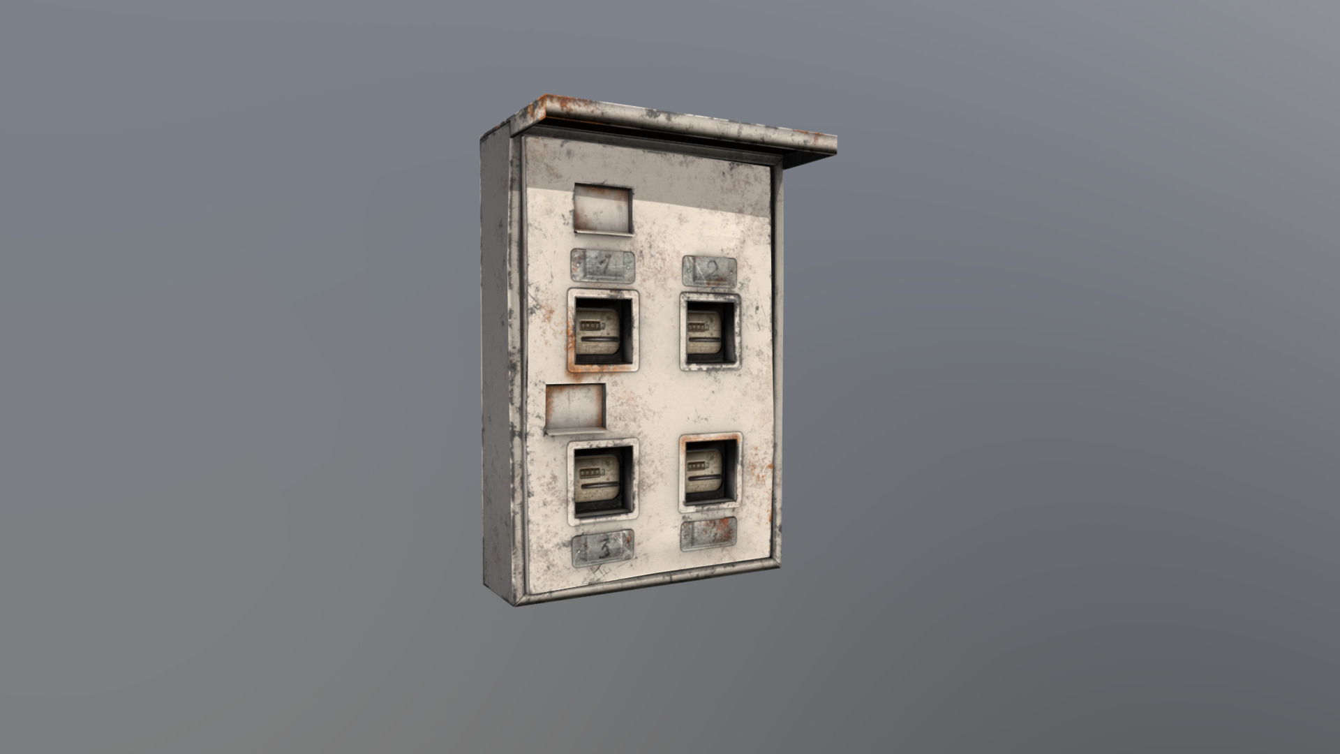 3D model Low Poly 3D Electricity Box 02 - This is a 3D model of the Low Poly 3D Electricity Box 02. The 3D model is about a small white house.
