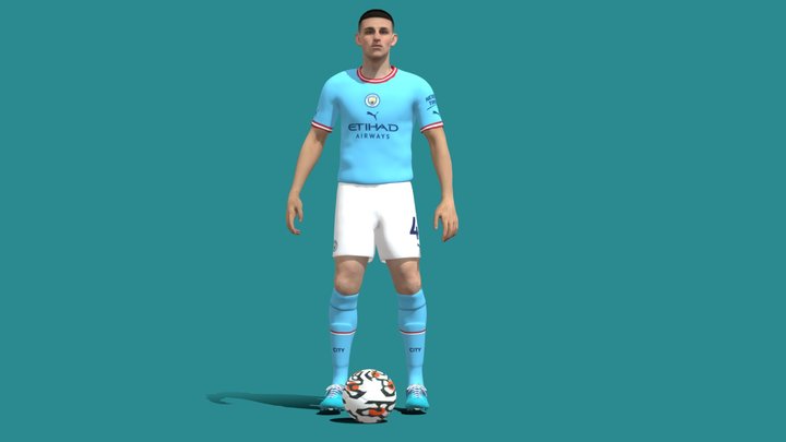 3D Rigged Phil Foden Manchester City 3D Model