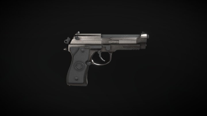 Game Ready Beretta M9: 3 Animations included. 3D Model