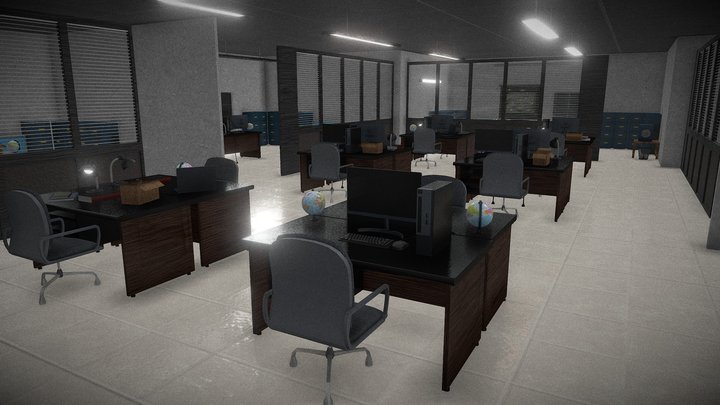 Police Station Interior Office 3D Model