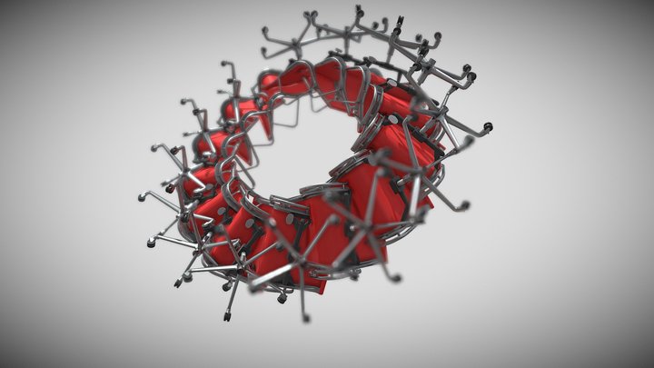 Eames_looping_chair_animation_test_01 3D Model