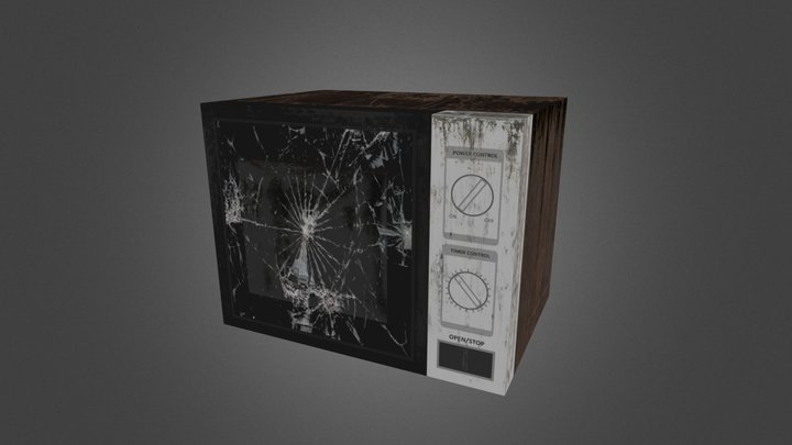 Destroyed Microwave 3D Model