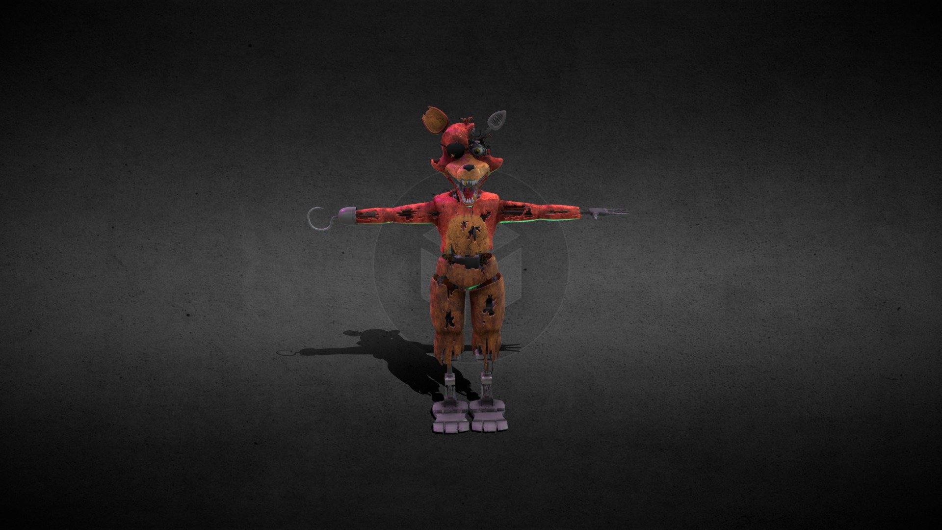 Withered Foxy Port Dany Fox FNaF 2 - Download Free 3D model by