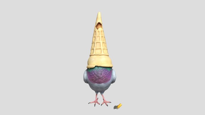 Conehead Pigeon 3D Model