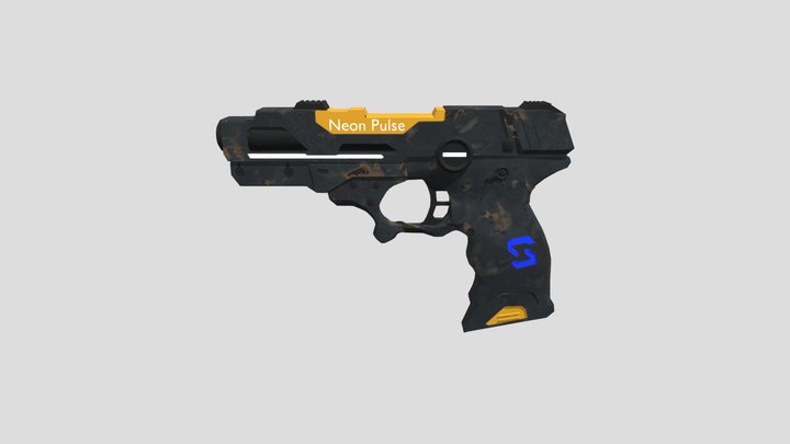 Neon Pulse Sci fi pistol 3D Model