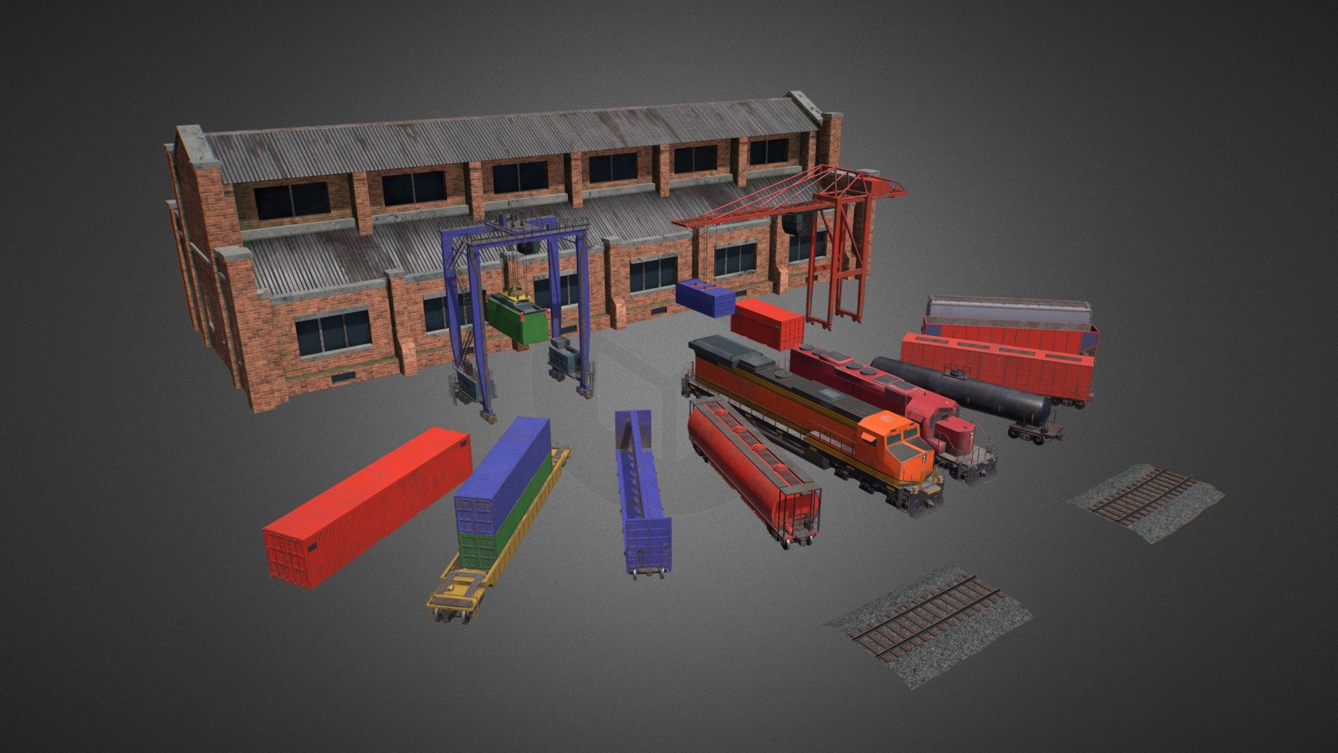 Trains Pack for Game Dev Buy Royalty Free 3D model by CG Duck (cg