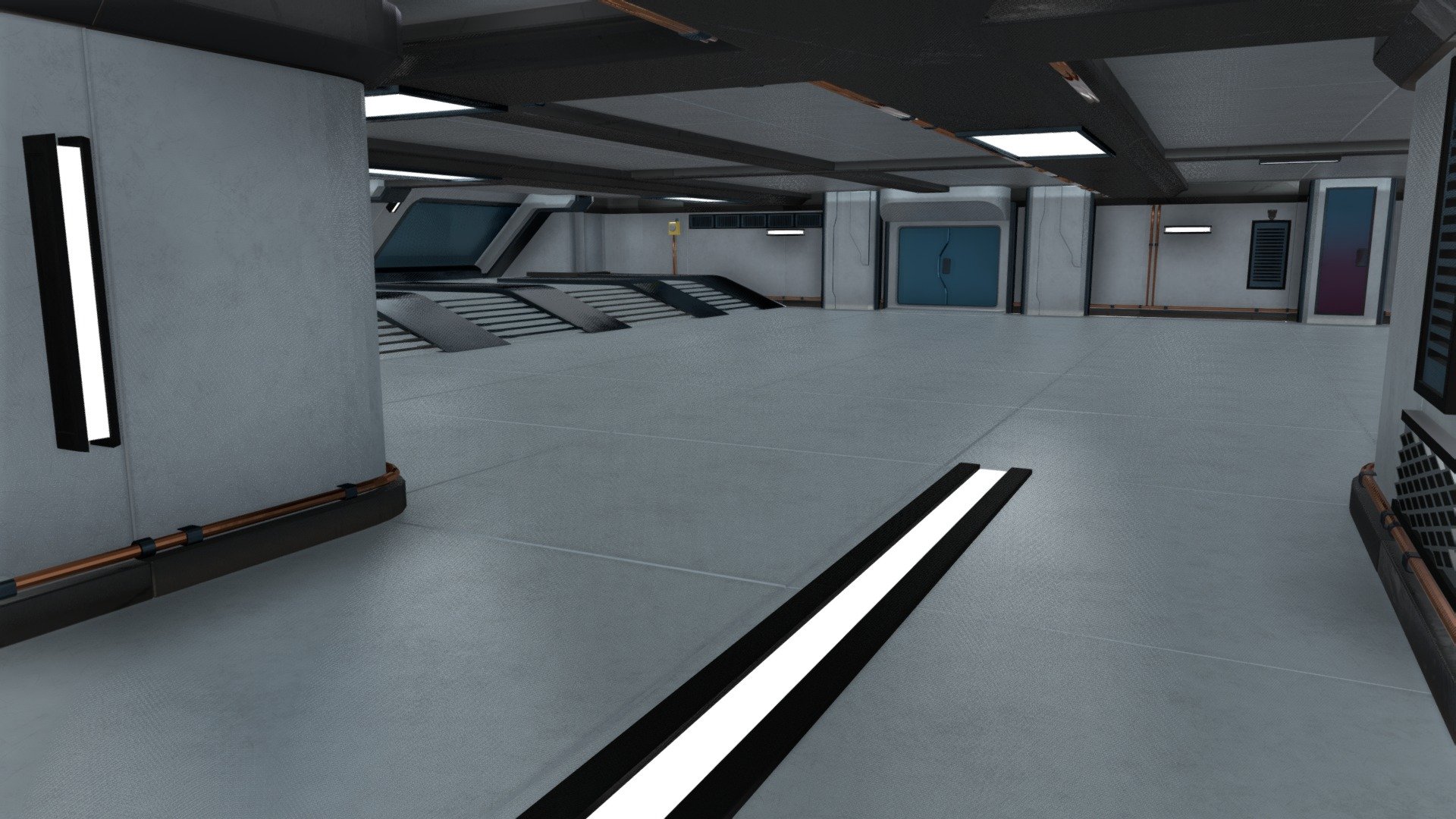 Modular Sci-Fi Corridors and Hallways - Buy Royalty Free 3D model by ...