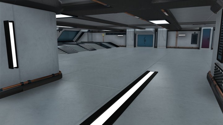 Modular Sci-Fi Corridors and Hallways 3D Model