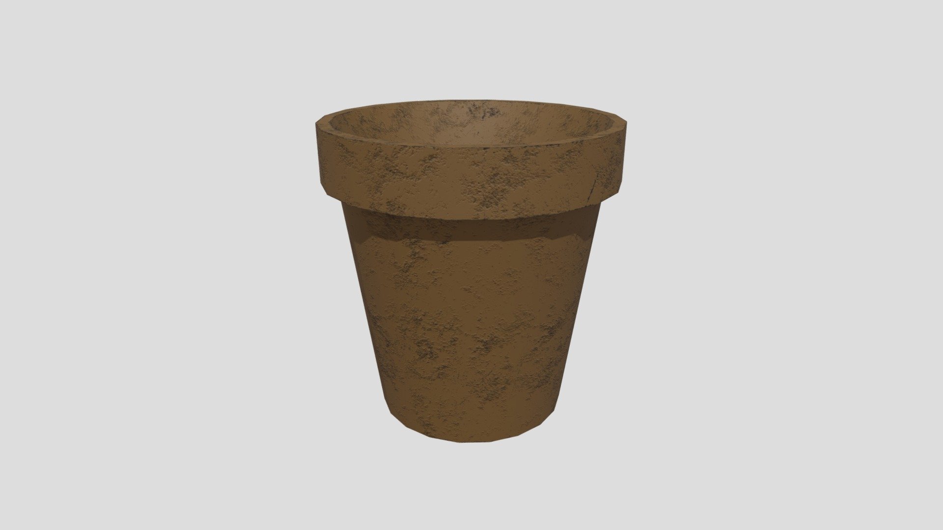 Flower pot with dirt and scratched