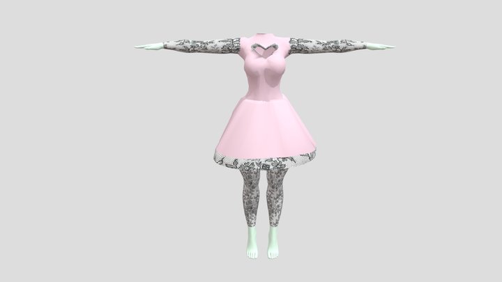 Pink Frill Dress – Modelo 3D gratuito STL
