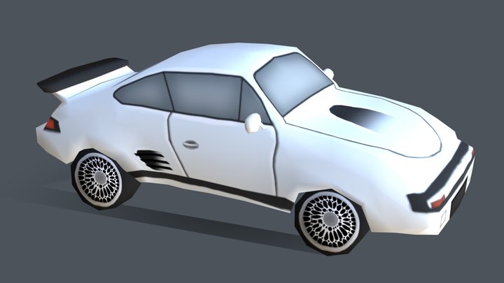 Low Poly Sports Car 3D Model