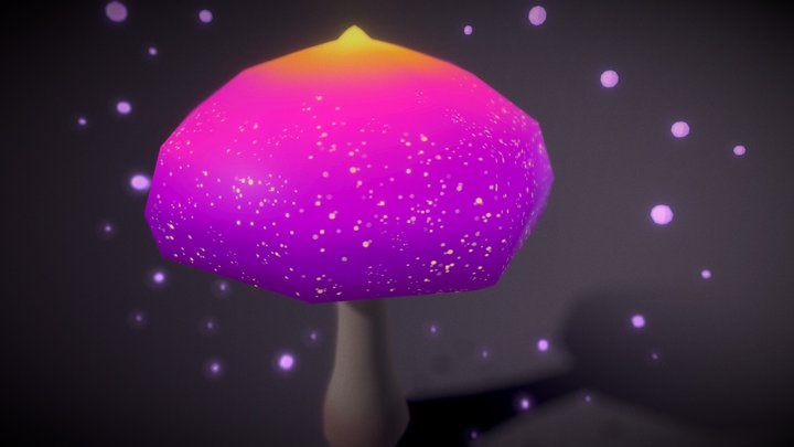 Low poly glowing mushroom