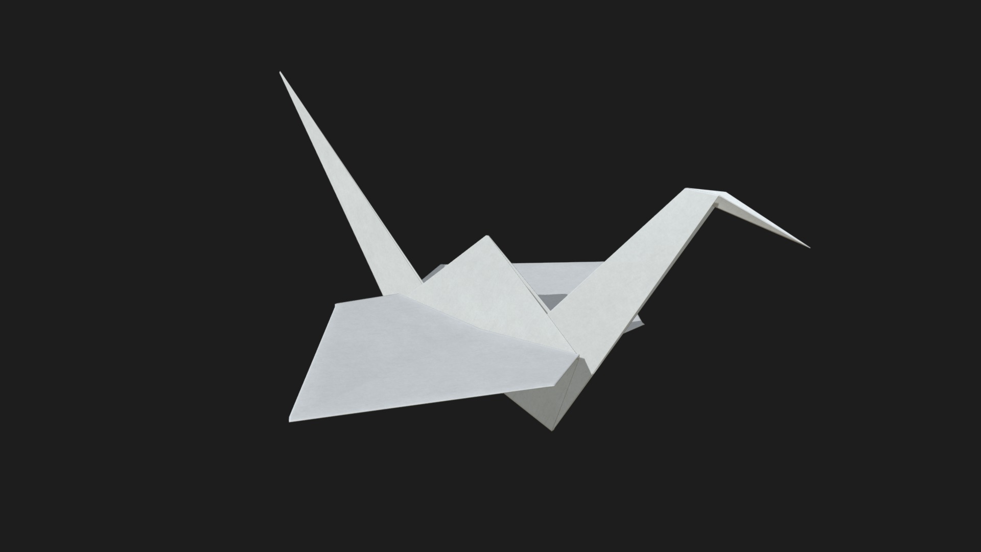 3D model Origami paper crane - This is a 3D model of the Origami paper crane. The 3D model is about a white paper airplane.