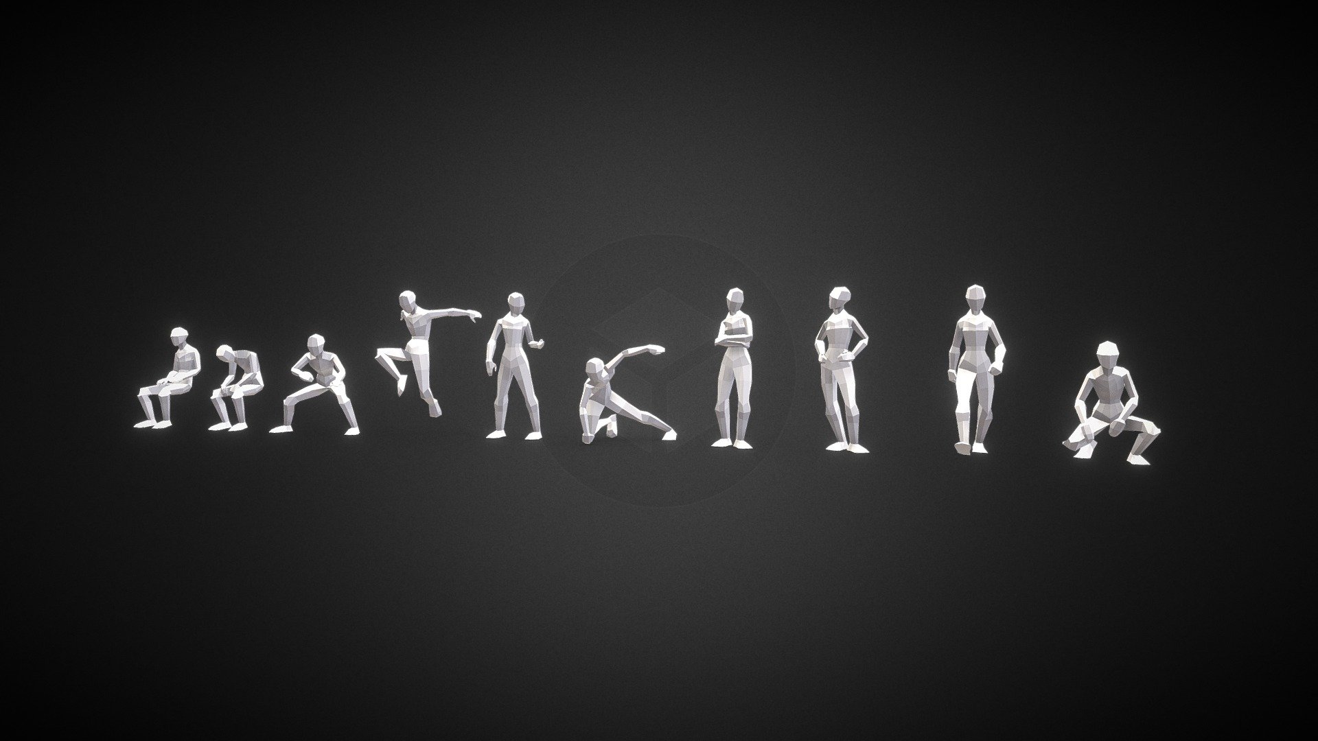 various low poly character poses - Download Free 3D model by NataN ...