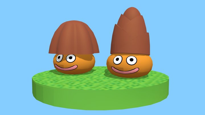 Kinoko Slime and Takenoko Slime 3D Model