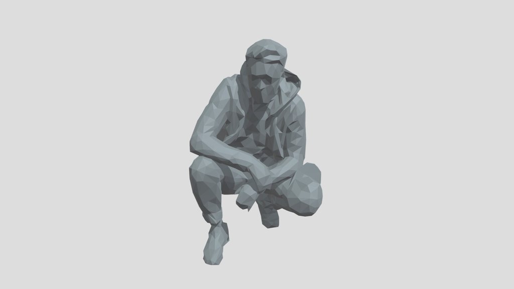 Lowpoly Male Squatting