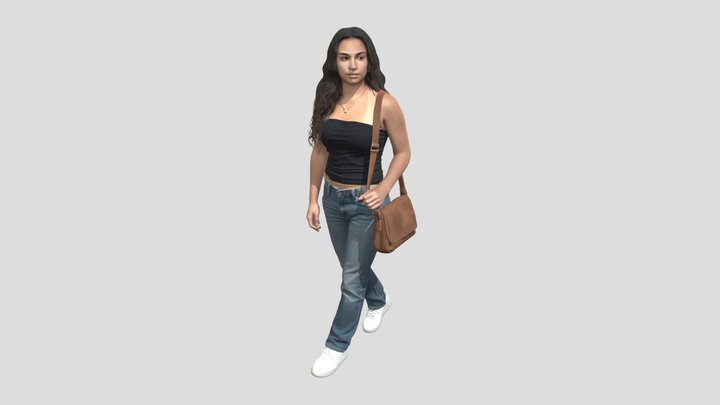 Casual Street Style with Brown Leather Bag – Kostenloses 3D-Modell STL
