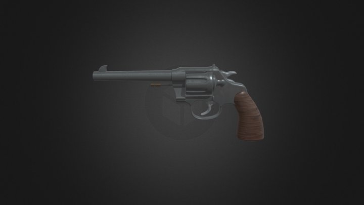 Colt New Service Revolver 3D Model