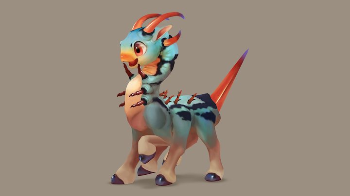 Gu-tei Imomushi (cloven-footed Caterpiller) 3D Model