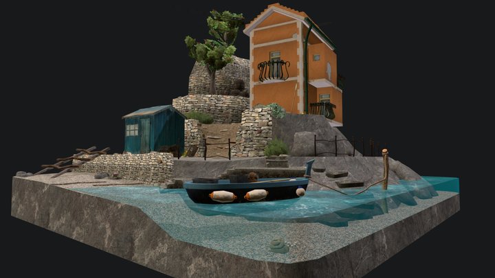 DAE Diorama - By The Ocean 3D Model