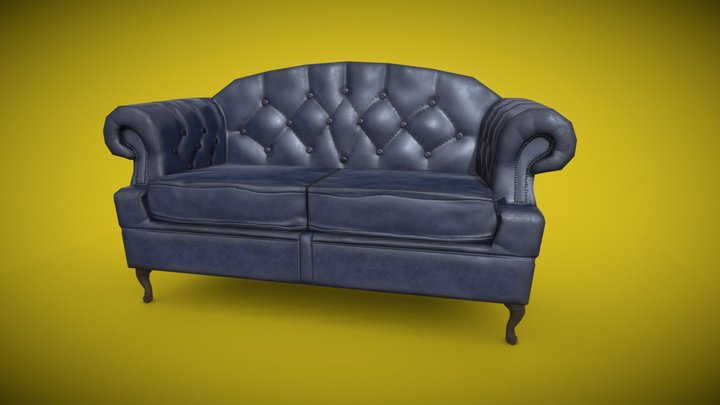 Victorian Two Seat Sofa 3D Model