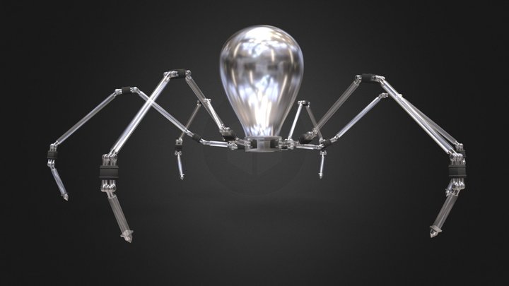 Light Bulb Robot 3D Model