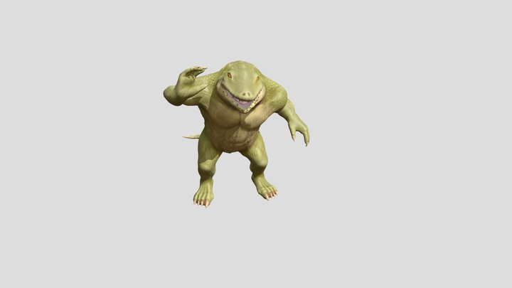 Leather Head alligator waving 3D Model