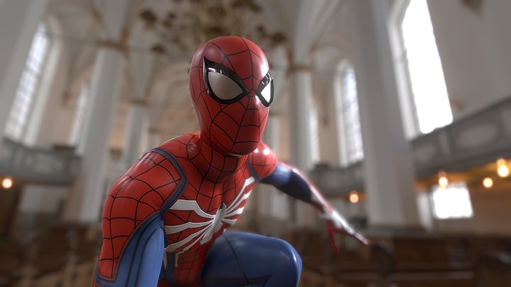 Spider man playstation (Rigged) 3D Model
